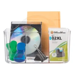 MDesign Small Plastic Storage Caddy Tote For Desktop Office Supplies - Clear -Office Supplies Store GUEST 62102b98 de3c 44c4 b38a 3bbb062d074a