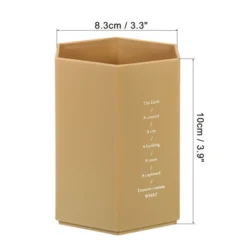 Unique Bargains Pencil Holder Plastic Hexagon Pen Cup Stationery Organizer For Office Desktop
