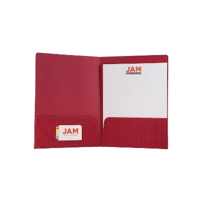 JAM Paper Corrugated Two-Pocket Fluted Folders Red 87500D 2 JAM Paper Corrugated Two-Pocket Fluted Folders Red 87500D - Image 2