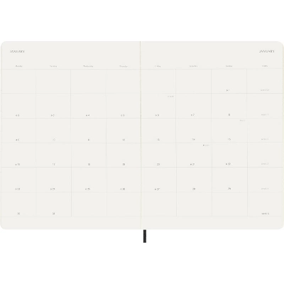 Moleskine 2023 Planner Monthly 18 Month XL Soft Cover Black 4 Moleskine 2023 Planner Monthly 18 Month XL Soft Cover Black - Image 4