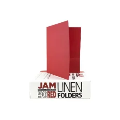 JAM Paper Two-Pocket Textured Linen Business Folders Red 386LRED -Office Supplies Store GUEST 6996970c 1457 4ef1 a866 adaea2df8819