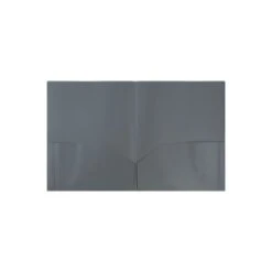 JAM Paper Plastic POP 2-Pocket Portfolio Folder Gray 96/Box (382EGYB)