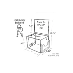 Azar Extra Large Suggestion Box With Pocket Lock And Keys On Pedestal Clear 206300 -Office Supplies Store GUEST 7142ae3a 4cde 4873 b8ac ab53e91fe15e