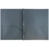 JAM 6pk POP 2 Pocket School Presentation Plastic Folders With Prong Fasteners Gray