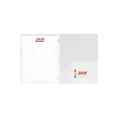 JAM Paper Plastic Two-Pocket School POP Folders W/Metal Prongs Clasps Clear 382ECCLDB 2 JAM Paper Plastic Two-Pocket School POP Folders W/Metal Prongs Clasps Clear 382ECCLDB - Image 2