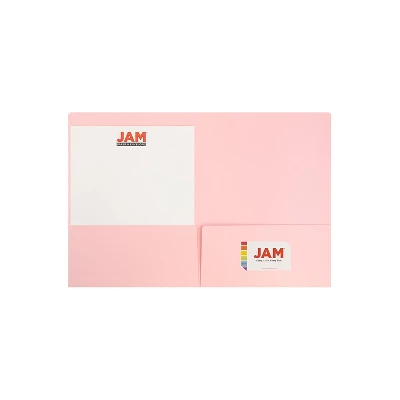 JAM Paper Premium Matte Cardstock Two-Pocket Presentation Folders Baby Pink 28876675D 2 JAM Paper Premium Matte Cardstock Two-Pocket Presentation Folders Baby Pink 28876675D - Image 2