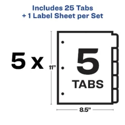 Avery Print & Apply Clear Label Dividers W/Color Tabs 5-Tab Letter 5 Sets 11410 -Office Supplies Store GUEST 78afb4e9 59fb 4459 8e48 31c749226032 1