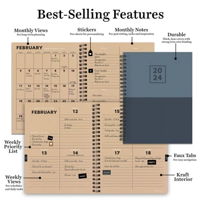 TF Publishing 2024 Weekly/Monthly Planner 8"x6.5" Blue 6 TF Publishing 2024 Weekly/Monthly Planner 8"x6.5" Blue - Image 6