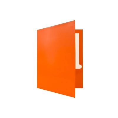JAM Paper Laminated Two-Pocket Glossy Presentation Folders Orange 385GORD 3 JAM Paper Laminated Two-Pocket Glossy Presentation Folders Orange 385GORD - Image 3