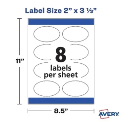 Avery Oval Print-to-the-Edge Easy Peel Labels Laser Matte White 2 X 3 1/3 80/Pack 22829 -Office Supplies Store GUEST 7e42d444 dab9 4469 8d5d 749d296d6473