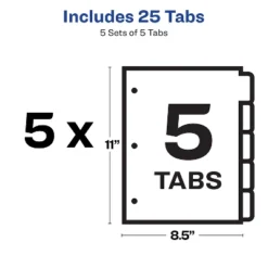 Avery Print & Apply Clear Label Dividers W/White Tabs Copiers 5-Tab Letter 5 Sets 11421 -Office Supplies Store GUEST 84a0929f 53b5 4c6f 9b33 9fb4f6d55cef