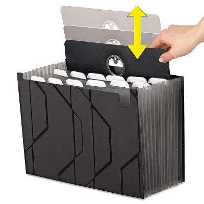 Pendaflex Sliding Cover Expanding File 13 Pockets 1/6 Tab Letter Black 02327 3 Pendaflex Sliding Cover Expanding File 13 Pockets 1/6 Tab Letter Black 02327 - Image 3