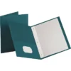 Oxford Twin-Pocket Folders With 3 Fasteners Letter 1/2" Capacity Teal 25/Box 57755