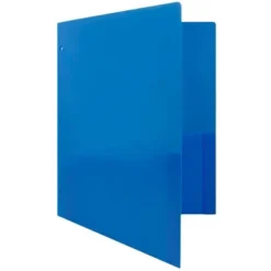 JAM 6pk 2 Pocket Heavy Duty 3 Hole Punched Plastic Folders - Blue -Office Supplies Store GUEST 8aaa2fce cef1 4e1c 9ba9 1cc497a3b61a