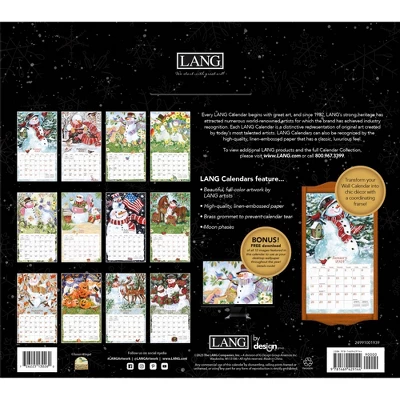 Lang 2024 Wall Calendar 24"x12" Sam Snowman 2 Lang 2024 Wall Calendar 24"x12" Sam Snowman - Image 2