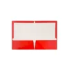 JAM Paper Laminated Two-Pocket Glossy Presentation Folders Red 385GRED