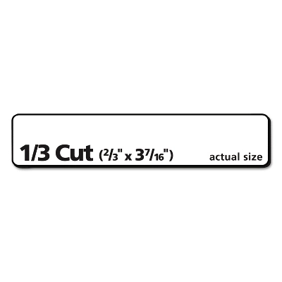 Avery Removable 1/3-Cut File Folder Labels Inkjet/Laser .66 X 3.44 White 750/PK 8066 1 Avery Removable 1/3-Cut File Folder Labels Inkjet/Laser .66 X 3.44 White 750/PK 8066