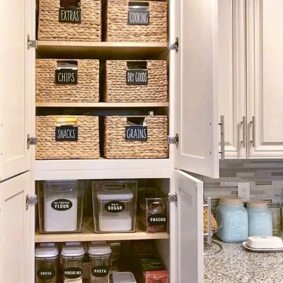 Talented Kitchen 18 Piece Black Label Holders Home Organization System, Removable Metal Clips For Pantry Baskets, Storage Bins, 3.5 X 2.5 In 3 Talented Kitchen 18 Piece Black Label Holders Home Organization System, Removable Metal Clips For Pantry Baskets, Storage Bins, 3.5 X 2.5 In - Image 3