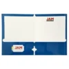 JAM 6pk 3 Hole Punch 2 Pocket Glossy Paper Folder - Blue