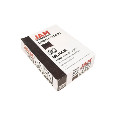 JAM Paper Two-Pocket Textured Linen Business Folders Black Bulk 50/Box 386LBLC 5 JAM Paper Two-Pocket Textured Linen Business Folders Black Bulk 50/Box 386LBLC - Image 5