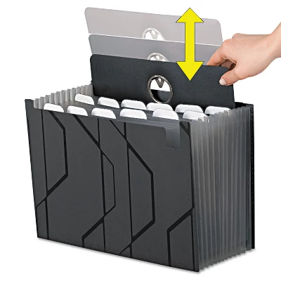 Pendaflex Sliding Cover Expanding File 13 Pockets 1/6 Tab Letter Black 02327 4 Pendaflex Sliding Cover Expanding File 13 Pockets 1/6 Tab Letter Black 02327 - Image 4