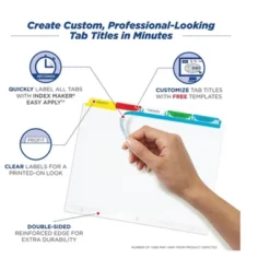 Avery Print & Apply Clear Label Dividers W/Color Tabs 12-Tab Letter 5 Sets 11405 -Office Supplies Store GUEST 95d13492 a612 4ed6 a130 b64da5e0fd86