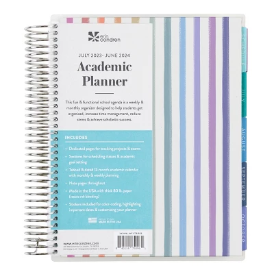Erin Condren 2023-24 Academic Planner 7"x9" Watercolor Stripes 1 Erin Condren 2023-24 Academic Planner 7"x9" Watercolor Stripes