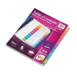 Avery Ready Index Customizable Table Of Contents Asst Dividers 10-Tab Ltr 6 Sets 11188 -Office Supplies Store GUEST 9870367d 1699 4807 9a1a 9af618bbd022