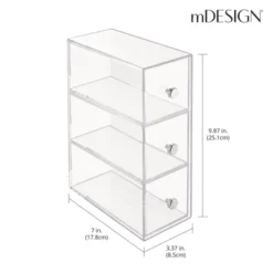 MDesign Plastic Stackable Desktop Storage For Office, 3 Drawers, 2 Pack - Clear -Office Supplies Store GUEST 9bae5f99 664b 4874 bcb5 fcabb8a53f98