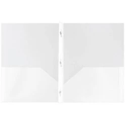 JAM POP Plastic Folders With Metal Prongs 6pk 2-Pocket Clear