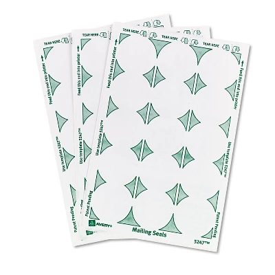 Avery Printable Mailing Seals 1" Dia. White 600/Pack 05247 1 Avery Printable Mailing Seals 1" Dia. White 600/Pack 05247