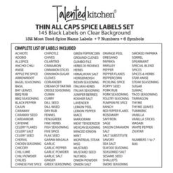 Talented Kitchen 145 Preprinted Spice Jar Labels With Seasoning Stickers, Numbers, White All Caps Letters On Clear Water Resistant Vinyl -Office Supplies Store GUEST a1a1a124 740e 44c3 8672 34364743b43b