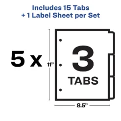 Avery Print & Apply Clear Label Dividers W/White Tabs 3-Tab Letter 5 Sets 11435 -Office Supplies Store GUEST a58ac229 0f45 4c90 a8c6 4fce0d747223