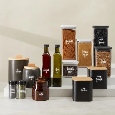 Talented Kitchen 375 Pantry Labels For Food Containers, Preprinted Clear Kitchen Food Labels For Organizing, White Script Stickers, Water Resistant 1 Talented Kitchen 375 Pantry Labels For Food Containers, Preprinted Clear Kitchen Food Labels For Organizing, White Script Stickers, Water Resistant