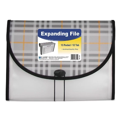 C-Line Expanding File Plaid Letter 13 Pockets 1.5" Exp 1/EA 58312 2 C-Line Expanding File Plaid Letter 13 Pockets 1.5" Exp 1/EA 58312 - Image 2