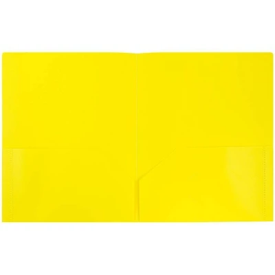 JAM 6pk POP 2 Pocket School Presentation Plastic Folders Yellow 1 JAM 6pk POP 2 Pocket School Presentation Plastic Folders Yellow