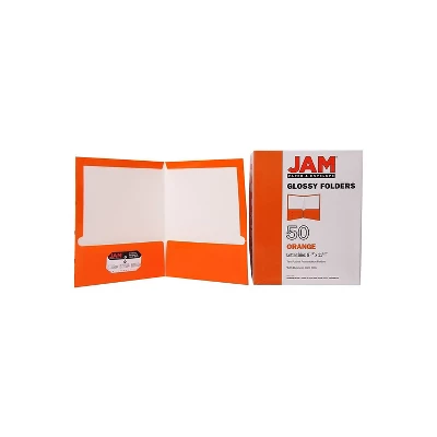 JAM Paper Laminated Two-Pocket Glossy Presentation Folders Orange 385GORD 7 JAM Paper Laminated Two-Pocket Glossy Presentation Folders Orange 385GORD - Image 7