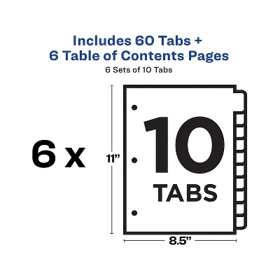 Avery Pre-Printed 10-Tab Numeric Dividers Customizable 11823 4 Avery Pre-Printed 10-Tab Numeric Dividers Customizable 11823 - Image 4