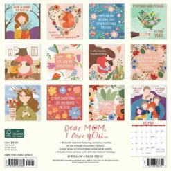 Willow Creek Press 2024 Wall Calendar 12"x12" Dear Mom I Love You