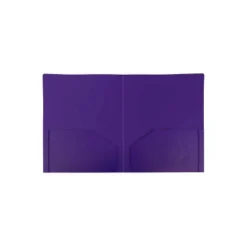 JAM Paper Heavy Duty Plastic Two-Pocket School Folders Purple 108/Pack 0946179B