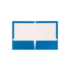 JAM Paper Glossy 2-Pocket Presentation Folder Royal Blue 100/Box AMP00334B