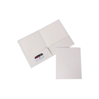 JAM Paper Laminated Two-Pocket Glossy Presentation Folders White 385GWHD 5 JAM Paper Laminated Two-Pocket Glossy Presentation Folders White 385GWHD - Image 5