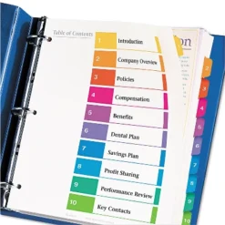 Avery Ready Index Customizable Table Of Contents Asst Dividers 10-Tab 11 X 9 1/2 11165 -Office Supplies Store GUEST ba0b4a1c 12f0 4569 9ddd 430c90147d0b