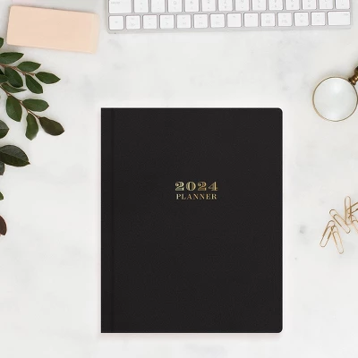 Day Designer 2024 Planner 8"x10" Weekly/Monthly Faux Leather Black 1 Day Designer 2024 Planner 8"x10" Weekly/Monthly Faux Leather Black