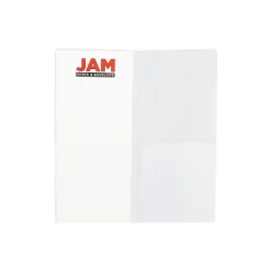 JAM Paper Heavy Duty Plastic Two-Pocket Mini Folders 4 1/4 X 9 1/8 Clear 96450D