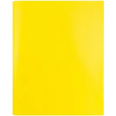JAM 6pk POP 2 Pocket School Presentation Plastic Folders With Prong Fasteners Yellow 4 JAM 6pk POP 2 Pocket School Presentation Plastic Folders With Prong Fasteners Yellow - Image 4
