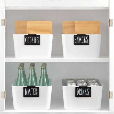 Talented Kitchen 18 Piece Black Label Holders Home Organization System, Removable Metal Clips For Pantry Baskets, Storage Bins, 3.5 X 2.5 In 2 Talented Kitchen 18 Piece Black Label Holders Home Organization System, Removable Metal Clips For Pantry Baskets, Storage Bins, 3.5 X 2.5 In - Image 2