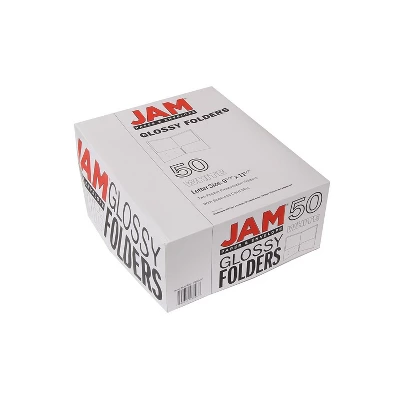 JAM Paper Laminated Two-Pocket Glossy Presentation Folders White 385GWHD 6 JAM Paper Laminated Two-Pocket Glossy Presentation Folders White 385GWHD - Image 6