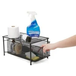 Mind Reader Storage Basket And Organizer [METAL MESH] 3-Compartment Pull-out / Sliding Organizing Drawer, Under The Sink Kitchen And Bathroom Shelf Cabinet (BLACK) -Office Supplies Store GUEST ca604223 5484 4798 bf04 e395dc9731ca