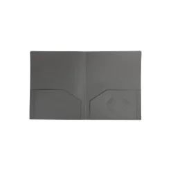 JAM Paper Heavy Duty 2-Pocket School Folders Grey 6/Pack (383HGYA)